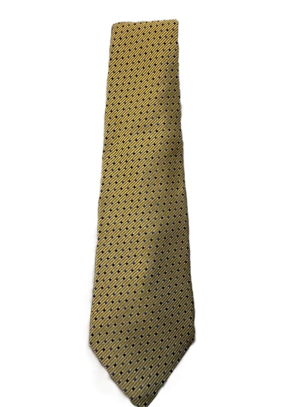 Tommy Hilfiger Silk Tie Gold Blue Micro Dot Necktie